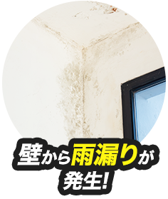 壁から雨漏りが発生